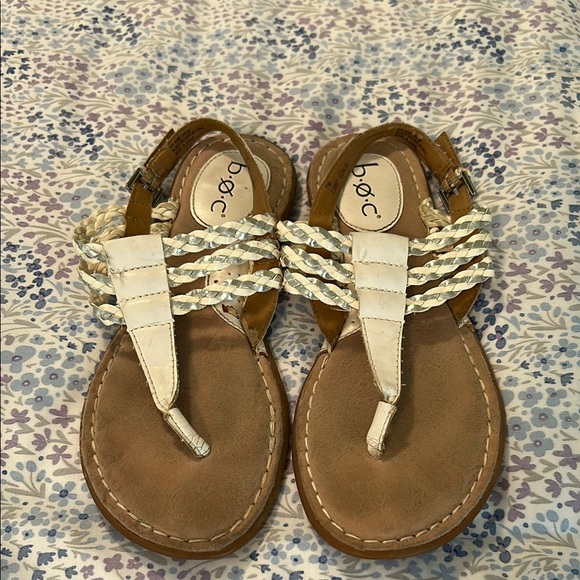 b.o.c. White and Silver Braided Sandals - Picture 1 of 10